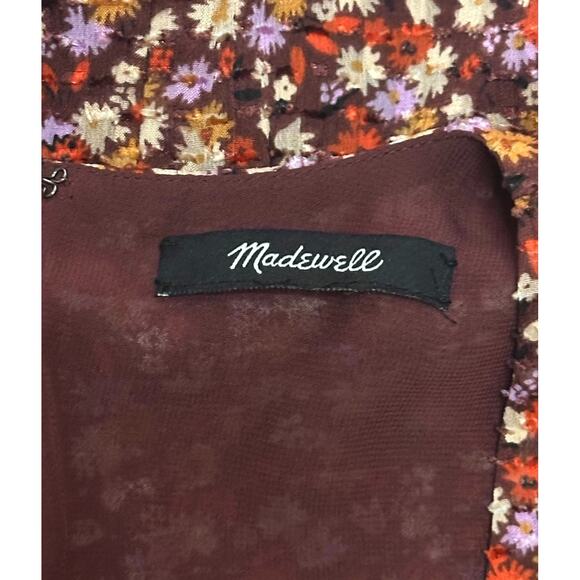 MADEWELL Clipdot Faux Wrap Midi Dress Floral Spring Prairie Cottagecore 6 Red - Picture 11 of 13